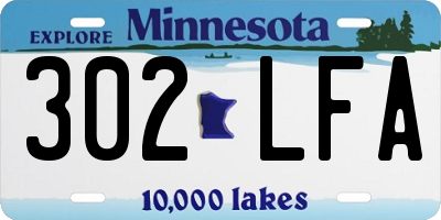 MN license plate 302LFA