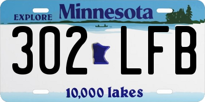 MN license plate 302LFB