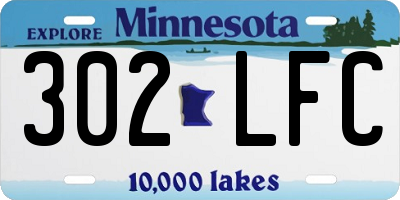 MN license plate 302LFC