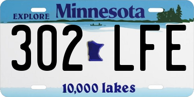 MN license plate 302LFE