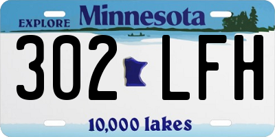 MN license plate 302LFH