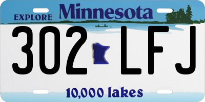 MN license plate 302LFJ