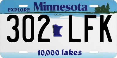 MN license plate 302LFK