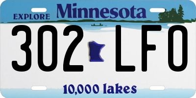 MN license plate 302LFO