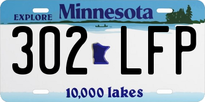 MN license plate 302LFP