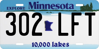 MN license plate 302LFT