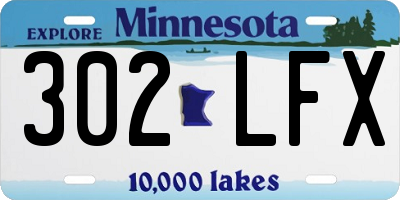 MN license plate 302LFX