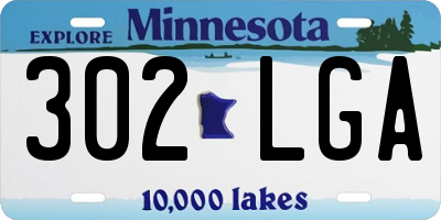 MN license plate 302LGA