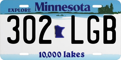 MN license plate 302LGB