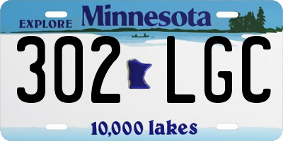 MN license plate 302LGC