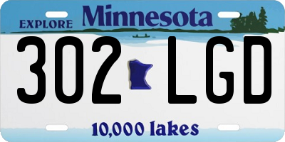 MN license plate 302LGD