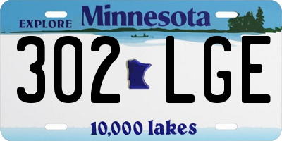 MN license plate 302LGE