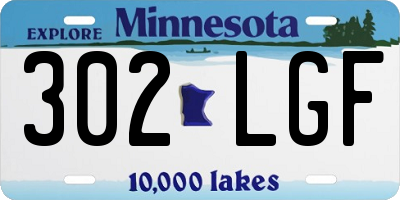 MN license plate 302LGF