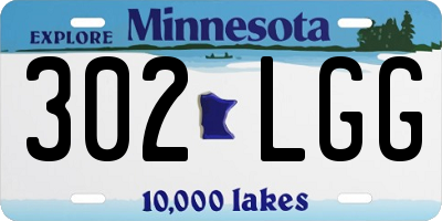 MN license plate 302LGG