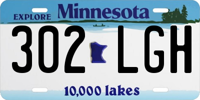 MN license plate 302LGH