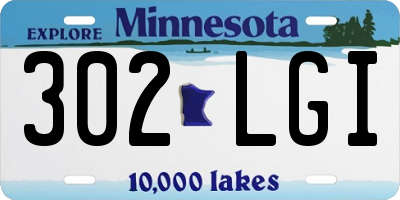 MN license plate 302LGI