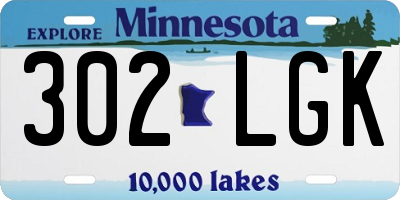 MN license plate 302LGK