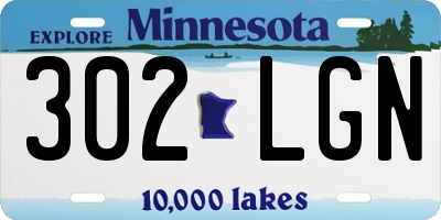 MN license plate 302LGN