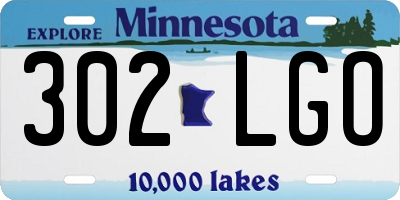 MN license plate 302LGO