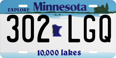 MN license plate 302LGQ