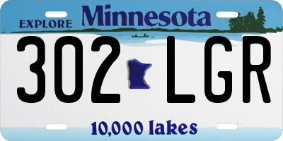 MN license plate 302LGR