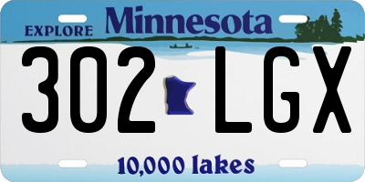 MN license plate 302LGX