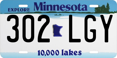 MN license plate 302LGY