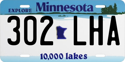 MN license plate 302LHA