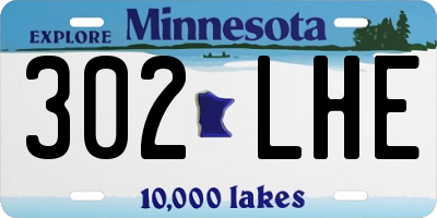 MN license plate 302LHE