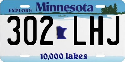 MN license plate 302LHJ