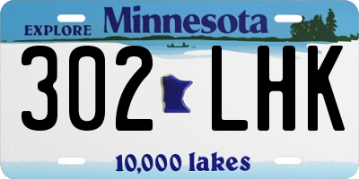 MN license plate 302LHK