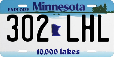 MN license plate 302LHL