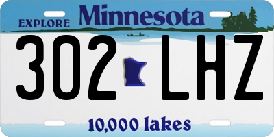 MN license plate 302LHZ