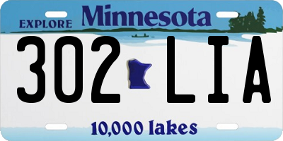 MN license plate 302LIA