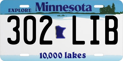MN license plate 302LIB