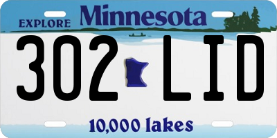 MN license plate 302LID
