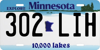 MN license plate 302LIH