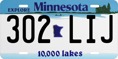 MN license plate 302LIJ