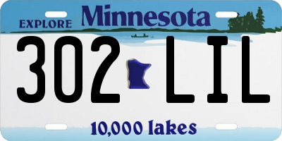 MN license plate 302LIL