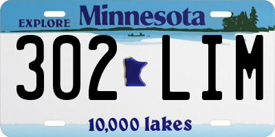 MN license plate 302LIM