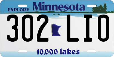 MN license plate 302LIO