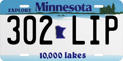 MN license plate 302LIP