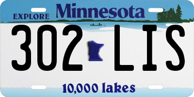 MN license plate 302LIS