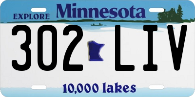 MN license plate 302LIV