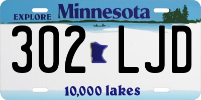 MN license plate 302LJD