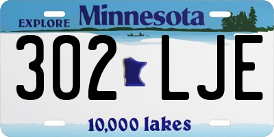 MN license plate 302LJE