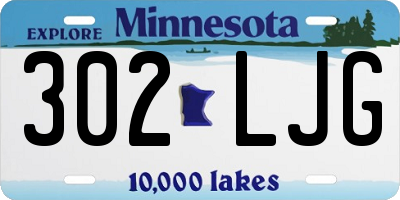 MN license plate 302LJG