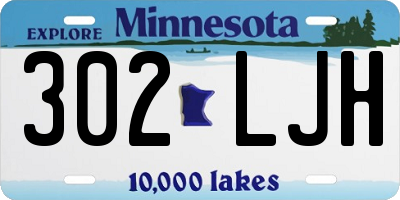 MN license plate 302LJH