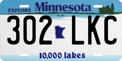 MN license plate 302LKC