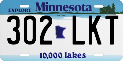 MN license plate 302LKT